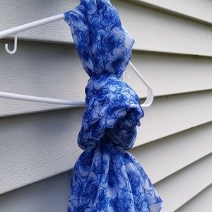 Blue & white floral scarf